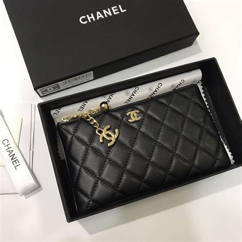 portafoglio in pelle chanel nero|Portafoglio Chanel .